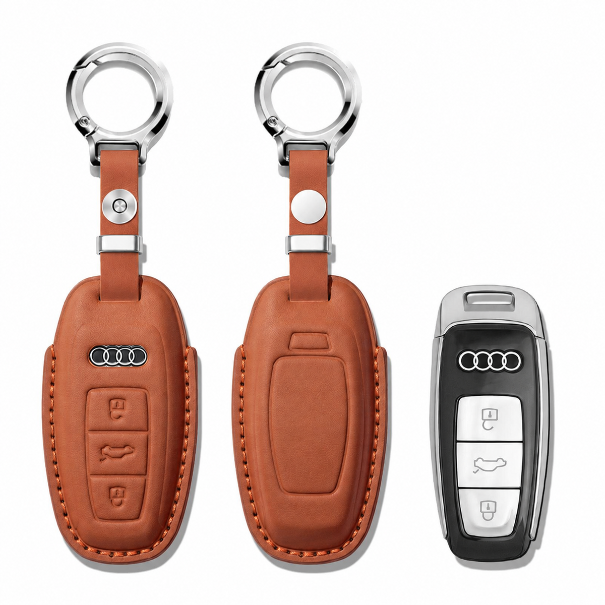 Husa din piele pentru cheie Audi - C