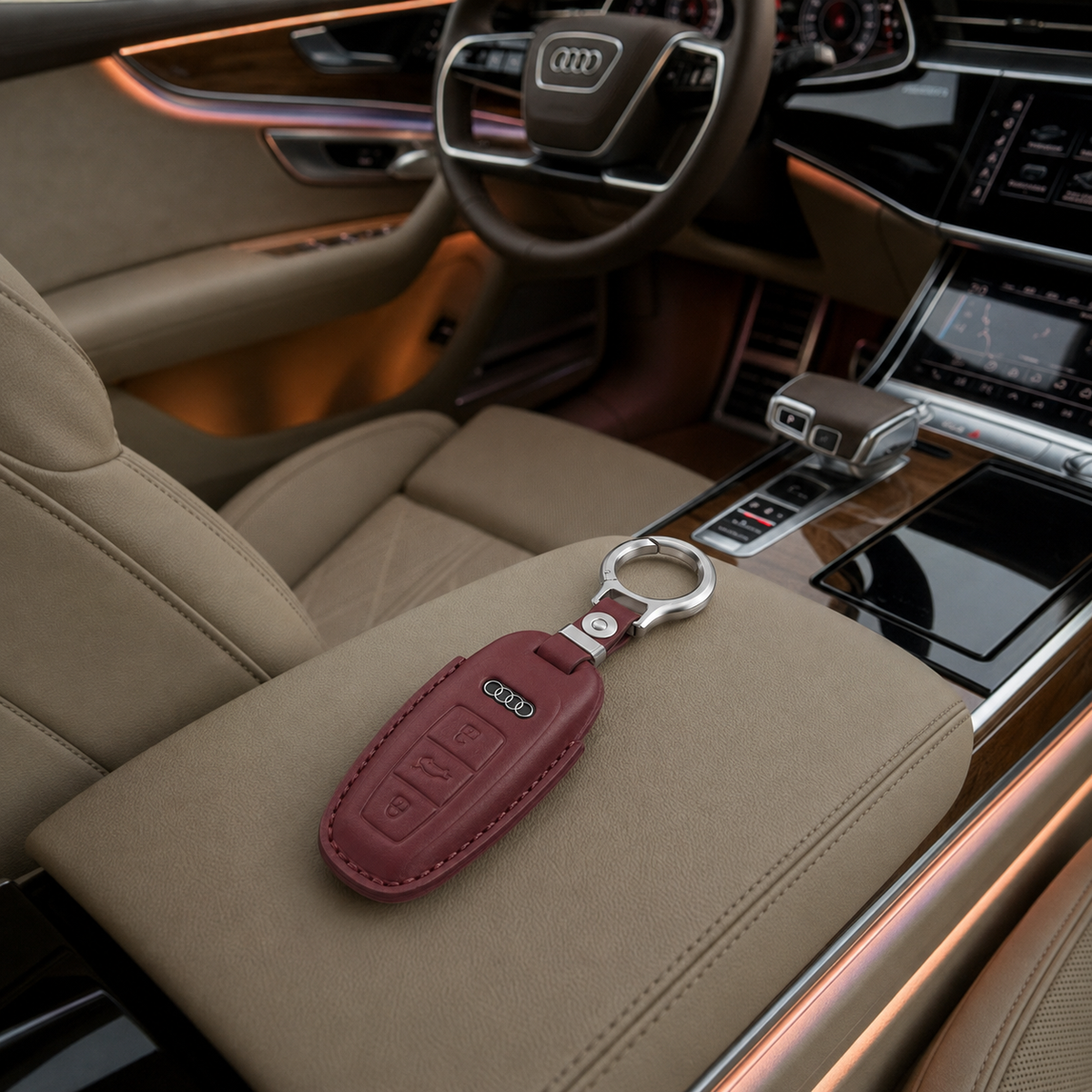 Husa din piele pentru cheie Audi - C